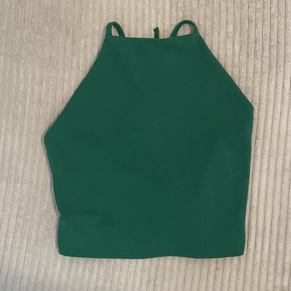 Green semi-backless top